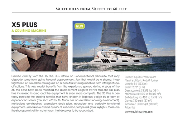 Xquisite X5 Plus in the latest issue of Multihulls World