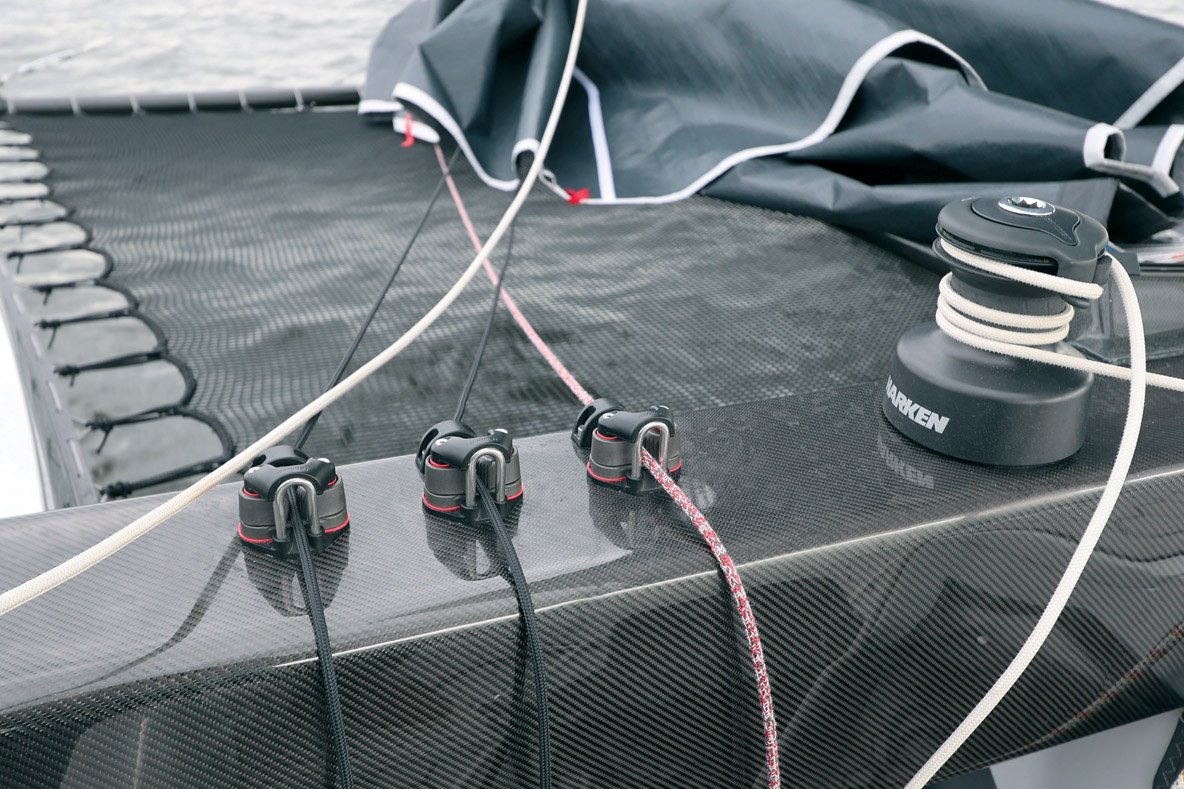 All halyards return to the cockpit via a series of clutches