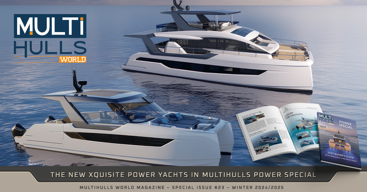 The new SIXTY SOLAR POWER and the upcoming 40 POWERCAT yachts featured in Multihulls World magazine’s “Power Special”
