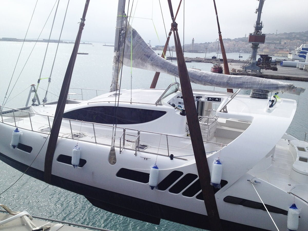 The new X5 arrives for the Multihull Boat Show in La Grande Motte