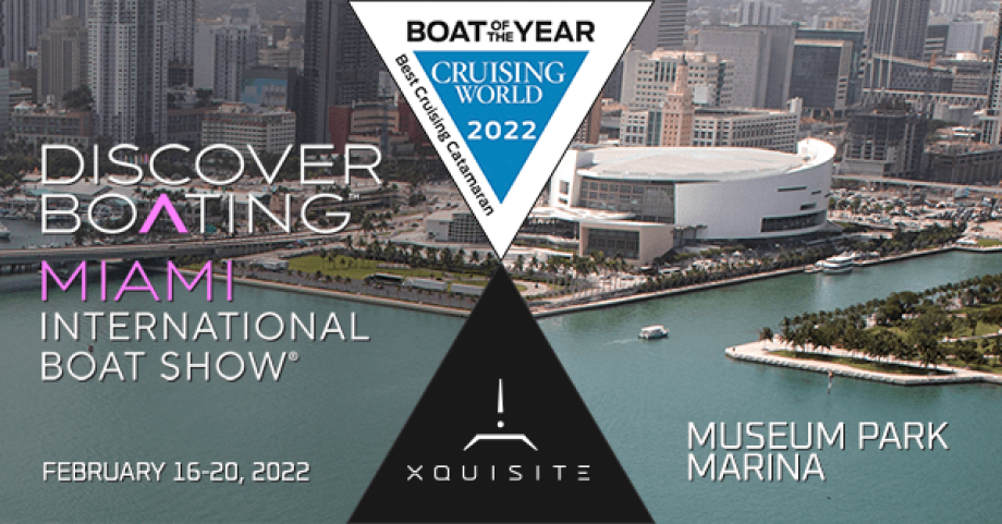 Visit the “Boat of the Year” Xquisite X5 PLUS yacht on display at the Miami Boat Show 2022