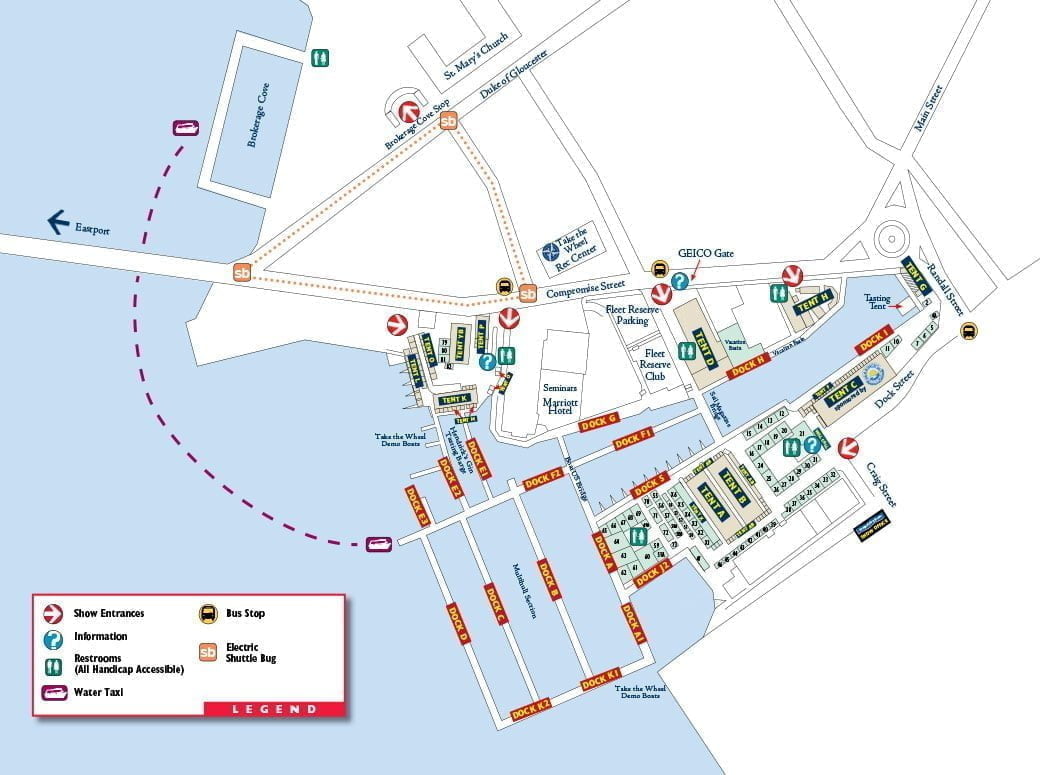 US Sail Boat Show map