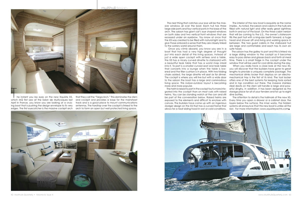 Xquisite Yachts X5 featured in Multihulls Quarterly