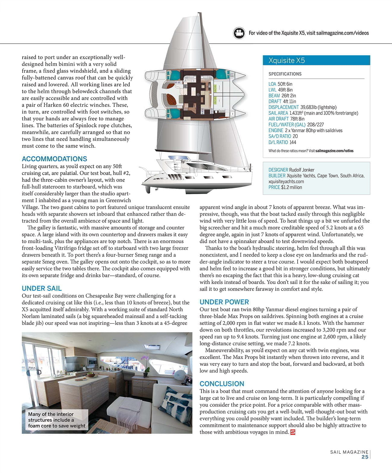 The new X5 Sail in the Sail magazine - reviews