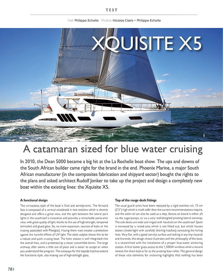 Multihulls World 'Boat tests' edition raves about Xquisite's X5 Sail catamaran