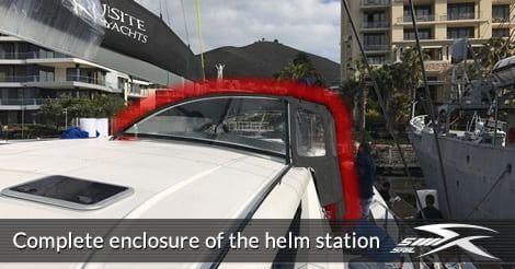 Complete enclosure of the helm station