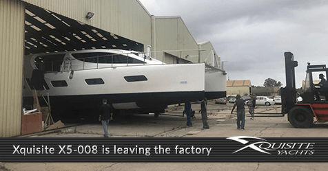 Xquisite Yachts X5-008 is leaving the factory